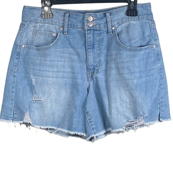 Energie Shorts Women's Size 31 Denim Cut Off Distressed Raw Hem High Rise - Picture 1 of 6